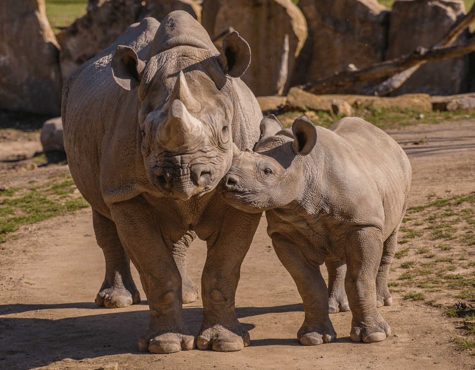 baby-and-mother-rhino